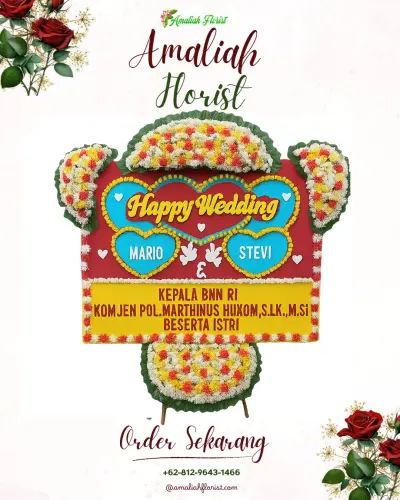 Karangan Papan Bunga Pernikahan di Watugajah